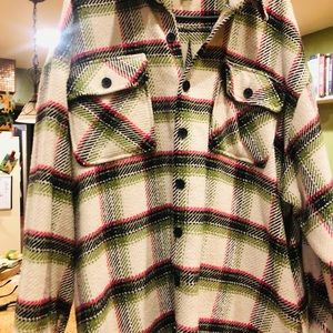 Target Flannel Shacket with side pockets.